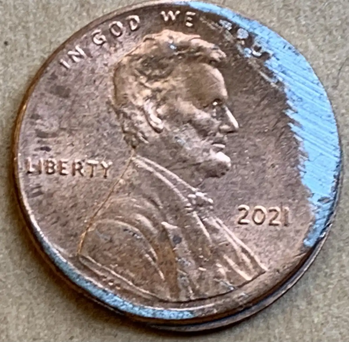 2021---P-Lincoln-Shield-Cent-With-Uncentered-Broadstrike,-Stiff-Collar,-And-Ffd-Coin-#3-Of-3